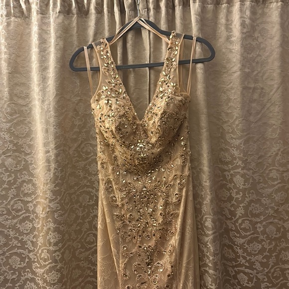 Dresses & Skirts - Champagne embellished long gown
